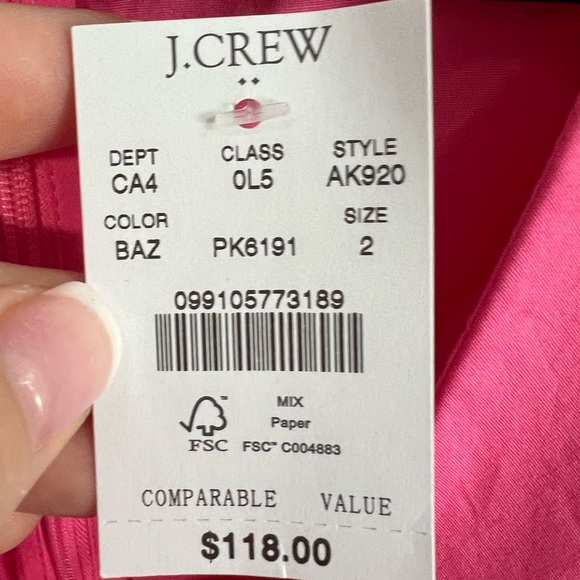 NWT J. Crew Upper Wrap Dress Hot Pink sleeveless MIDI too maxi length Size 2 - Picture 6 of 6